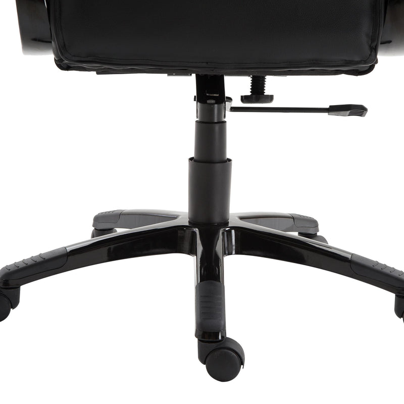 Poltrona Direzionale da Ufficio con Poggiatesta in Similpelle Nero 