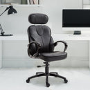 Poltrona Direzionale da Ufficio con Poggiatesta in Similpelle Nero 