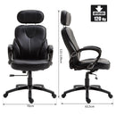 Poltrona Direzionale da Ufficio con Poggiatesta in Similpelle Nero 