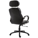 Poltrona Direzionale da Ufficio con Poggiatesta in Similpelle Nero 