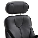 Poltrona Direzionale da Ufficio con Poggiatesta in Similpelle Nero 