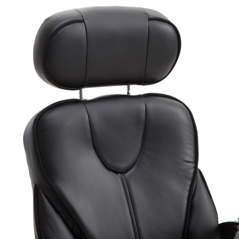 Poltrona Direzionale da Ufficio con Poggiatesta in Similpelle Nero 