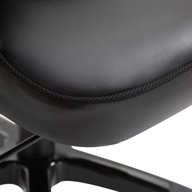 Poltrona Direzionale da Ufficio con Poggiatesta in Similpelle Nero 