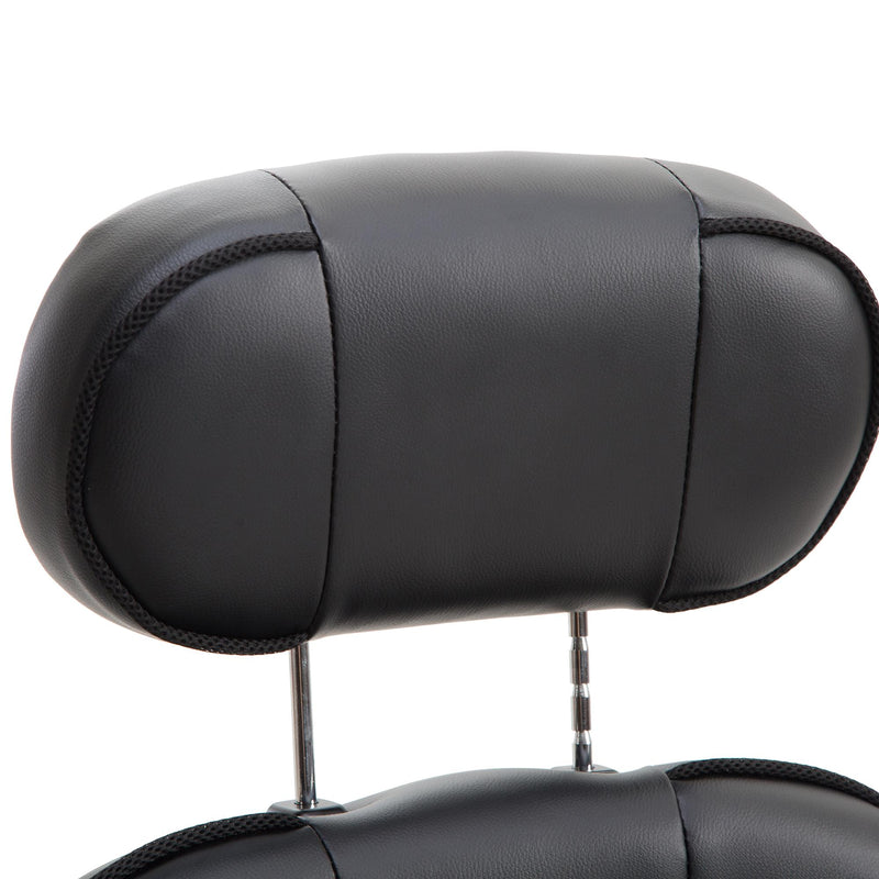 Poltrona Direzionale da Ufficio con Poggiatesta in Similpelle Nero 