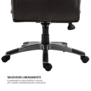 Poltrona Direzionale da Ufficio Girevole in Similpelle Marrone 