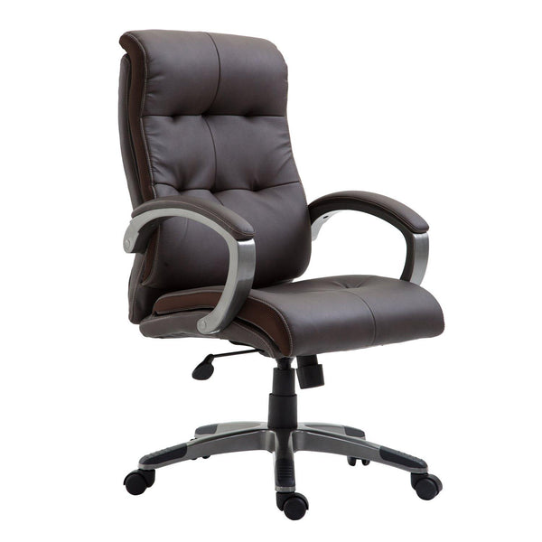 acquista Drehbarer Chefsessel aus braunem Kunstleder