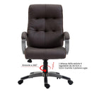 Poltrona Direzionale da Ufficio Girevole in Similpelle Marrone 