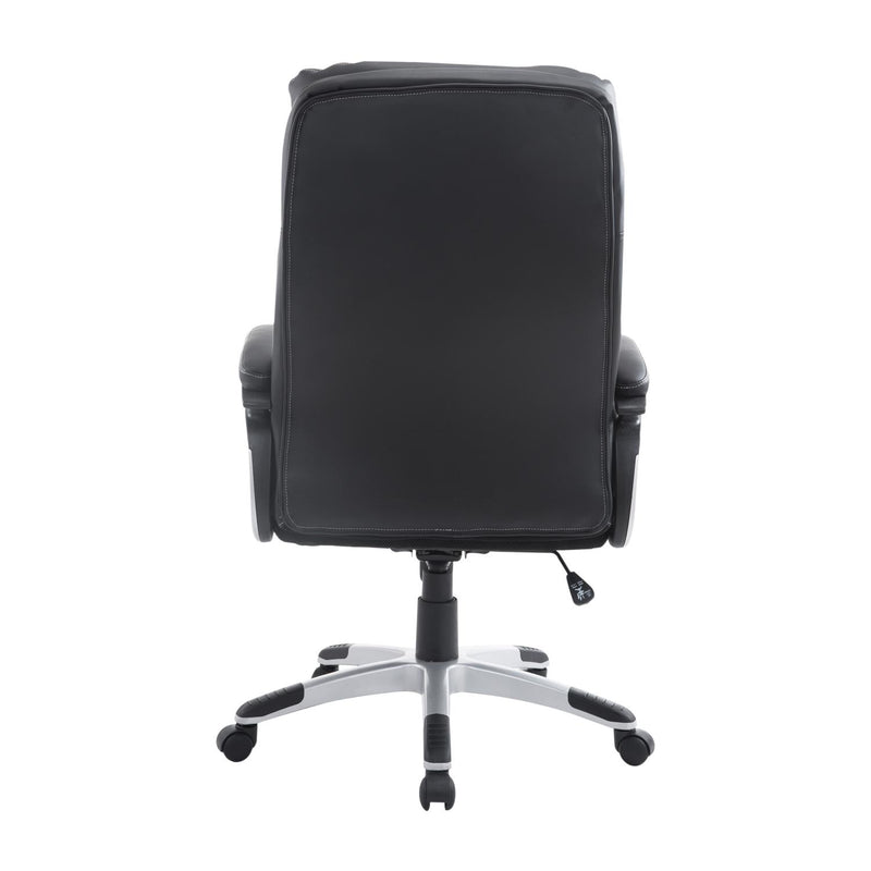 Poltrona Direzionale da Ufficio Ergonomica in Similpelle Nero 