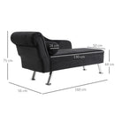Divano Chaise Longue con Cuscino Rotondo in Flanella Nero 160x56x75 cm 