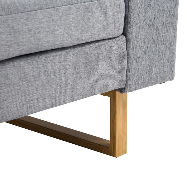 2-Sitzer-Sofa mit Kissen aus grauem Leinenstoff 160 x 82 x 78 cm online