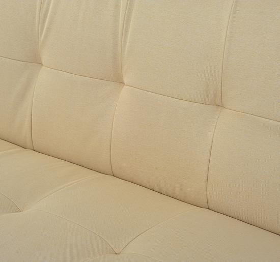 2-Sitzer-Schlafsofa aus Stoff mit 2 beigen Kissen 181 x 83 x 85 cm sconto