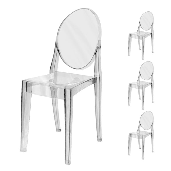 Set mit 4 transparenten Polycarbonat-Stühlen Elizabet für den Innenbereich 38 x 46 x 90,5 cm sconto