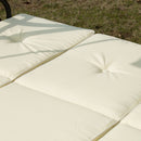 Dondolo da Giardino 3 Posti con Tettuccio Crema 185x125x173 cm 