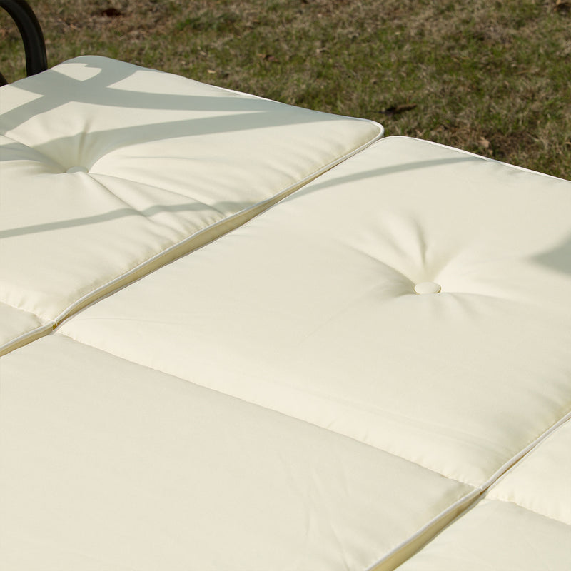 Dondolo da Giardino 3 Posti con Tettuccio Crema 185x125x173 cm 