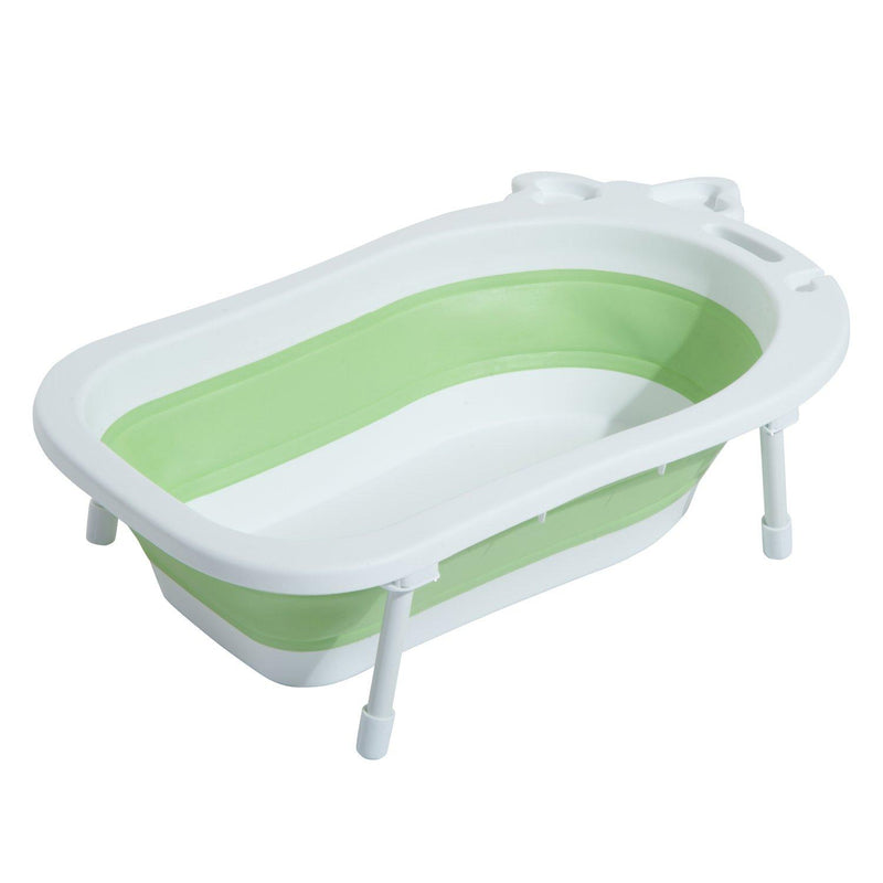 Vaschetta Bagnetto per Neonati Pieghevole Bianco e Verde 89x53.5x38 cm 