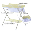 Fasciatoio Pieghevole Multiuso con Vaschetta Bagnetto per Neonati in Plastica Atossica 85x70x92 cm 
