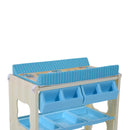 Fasciatoio con Vaschetta e Vani Portaoggetti in Plastica Atossica Blu 81x53x102 cm 