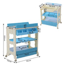 Fasciatoio con Vaschetta e Vani Portaoggetti in Plastica Atossica Blu 81x53x102 cm 