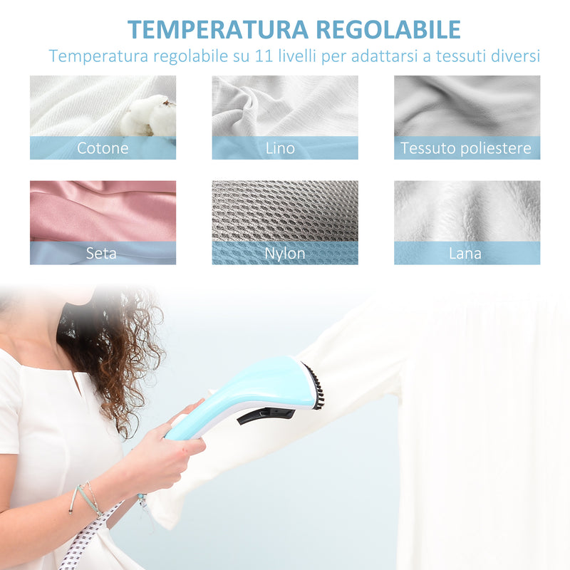 Stiratrice a Vapore Verticale 2L 1800W Doppia Asta Telescopica Retrattile 