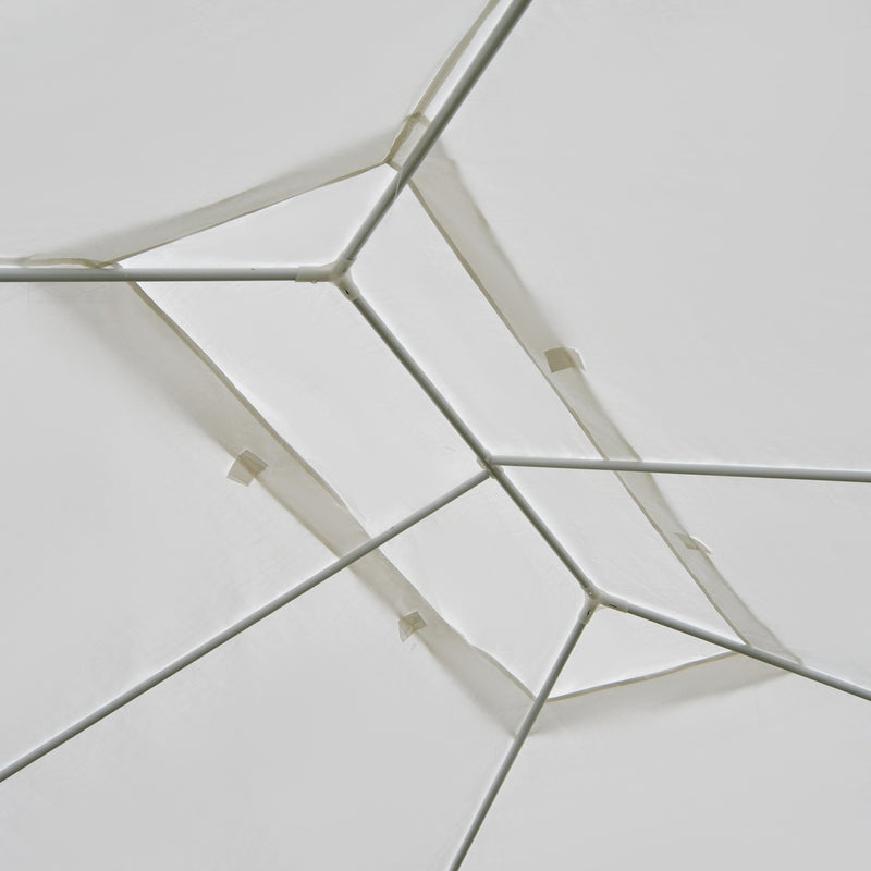 Gazebo in Tessuto PE con Zanzariera Bianco 4x3m 