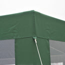 Gazebo Esagonale 3,9x2,5 m con Zanzariere in Ferro e Poliestere Verde 