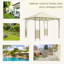 Tendone Gazebo da Giardino Bianco in Metallo 3x3m 