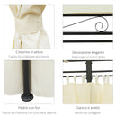 Gazebo Rettangolare con Struttura in Metallo Robusto e Teli Laterali Crema 4x3m 