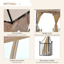 Gazebo da Giardino 3x3 m con Doppio Tettuccio in Metallo e Poliestere Beige 