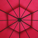 Gazebo da Giardino in Acciaio Ø3,5 m con Teli Laterali Bordeaux 