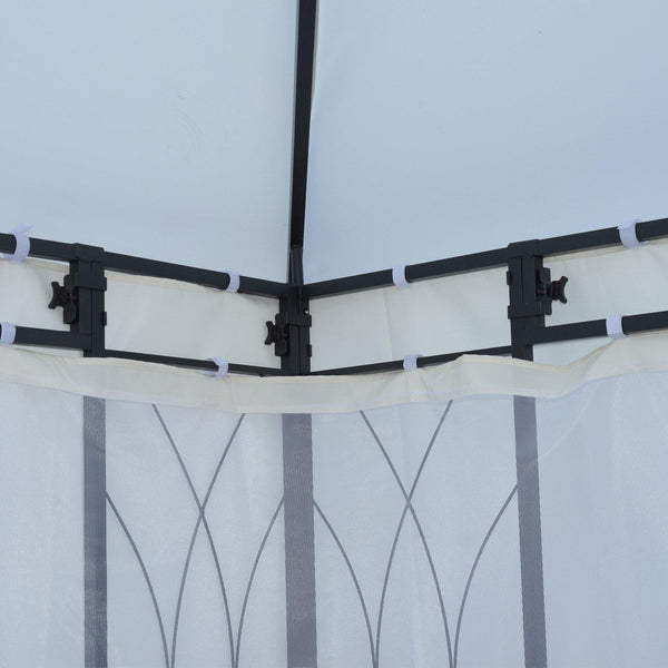 acquista Wasserdichter Gartenpavillon mit Moskitonetz aus Polyester und cremefarbenem Eisen 3x4m