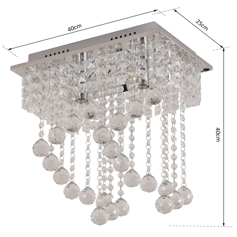 Lampadario a Sospensione Moderno in Cristallo 40x25x40 cm 