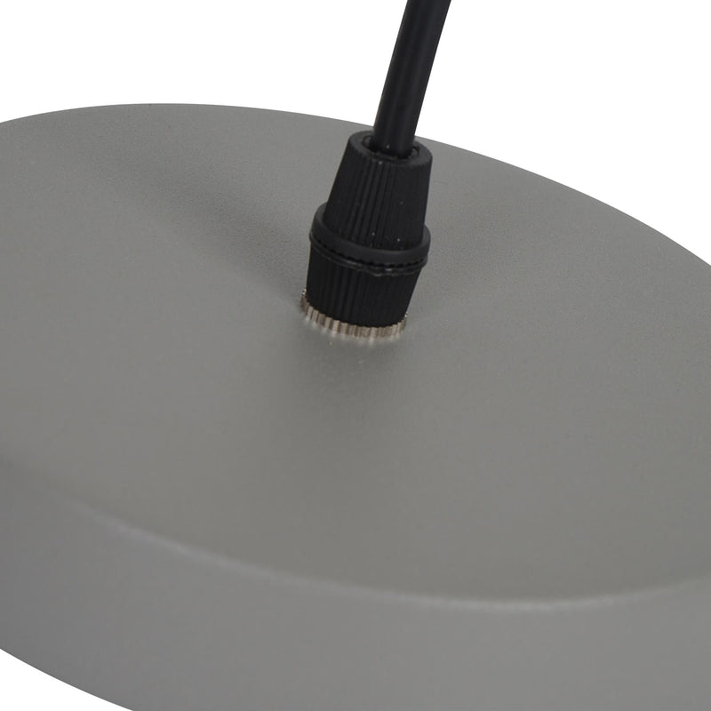 Lampada Design a Sospensione Corpo in Metallo Grigio Esterno Bianco Interno Ø34,5x28 cm 