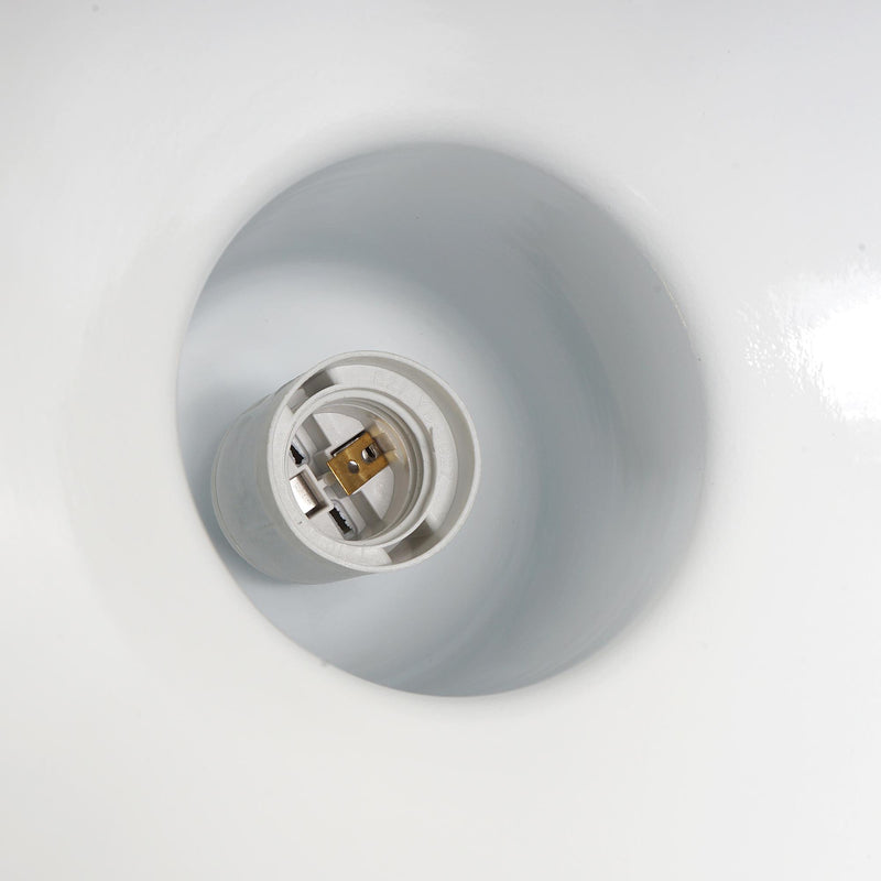 Lampada Design a Sospensione Corpo in Metallo Grigio Esterno Bianco Interno Ø34,5x28 cm 