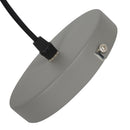 Lampada Design a Sospensione Corpo in Metallo Grigio Esterno Bianco Interno Ø34,5x28 cm 