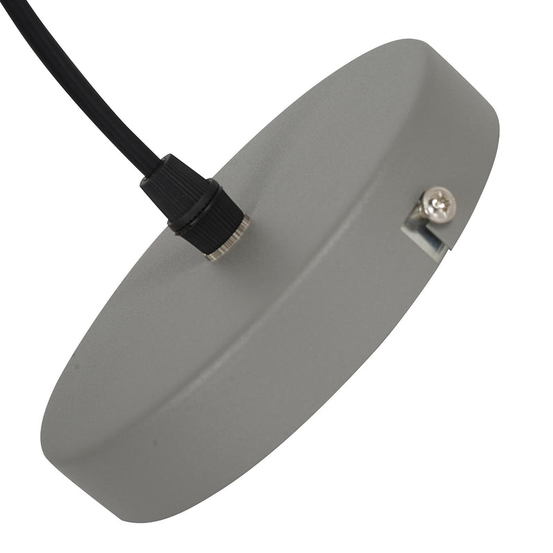 Lampada Design a Sospensione Corpo in Metallo Grigio Esterno Bianco Interno Ø34,5x28 cm 