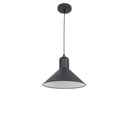 Lampada Design a Sospensione Corpo in Metallo Nero Esterno Bianco Interno Ø34,5x28 cm 