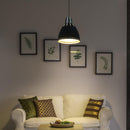 Lampada Moderna a Sospensione in Metallo Cromato Nero 30x35 cm 