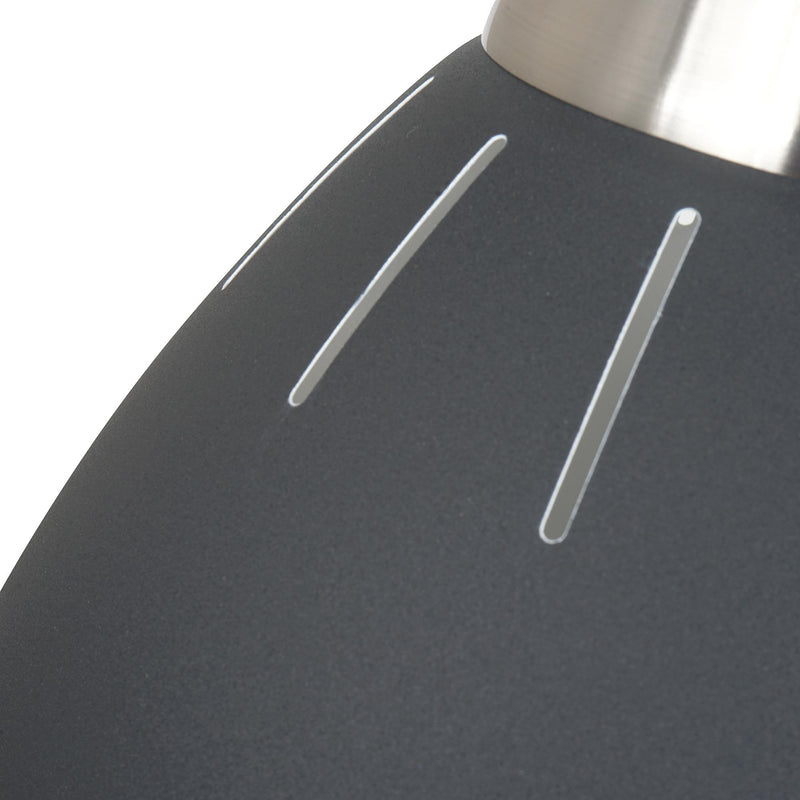 Lampada Moderna a Sospensione in Metallo Cromato Nero 30x35 cm 