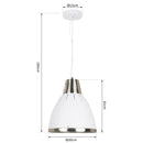 Lampada Moderna a Sospensione in Metallo Cromato Bianco 30x35 cm 