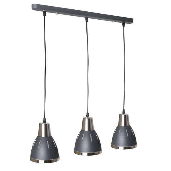 Modernes Design Pendelleuchte 3 Lichter aus schwarzem Metall Ø13x16x55 cm prezzo