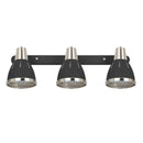 Plafoniera con 3 Faretti LED da Soffitto Orientabili in Metallo Cromato Nero Ø13x16x55 cm 