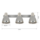 Plafoniera con 3 Faretti LED da Soffitto Orientabili in Metallo Cromato Grigio Ø13x16x55 cm 