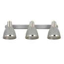 Plafoniera con 3 Faretti LED da Soffitto Orientabili in Metallo Cromato Grigio Ø13x16x55 cm 