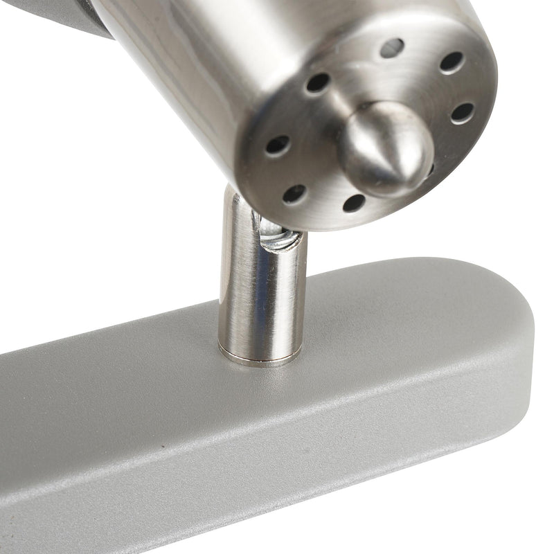 Plafoniera con 3 Faretti LED da Soffitto Orientabili in Metallo Cromato Grigio Ø13x16x55 cm 