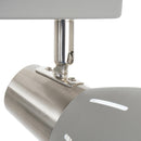 Plafoniera con 3 Faretti LED da Soffitto Orientabili in Metallo Cromato Grigio Ø13x16x55 cm 