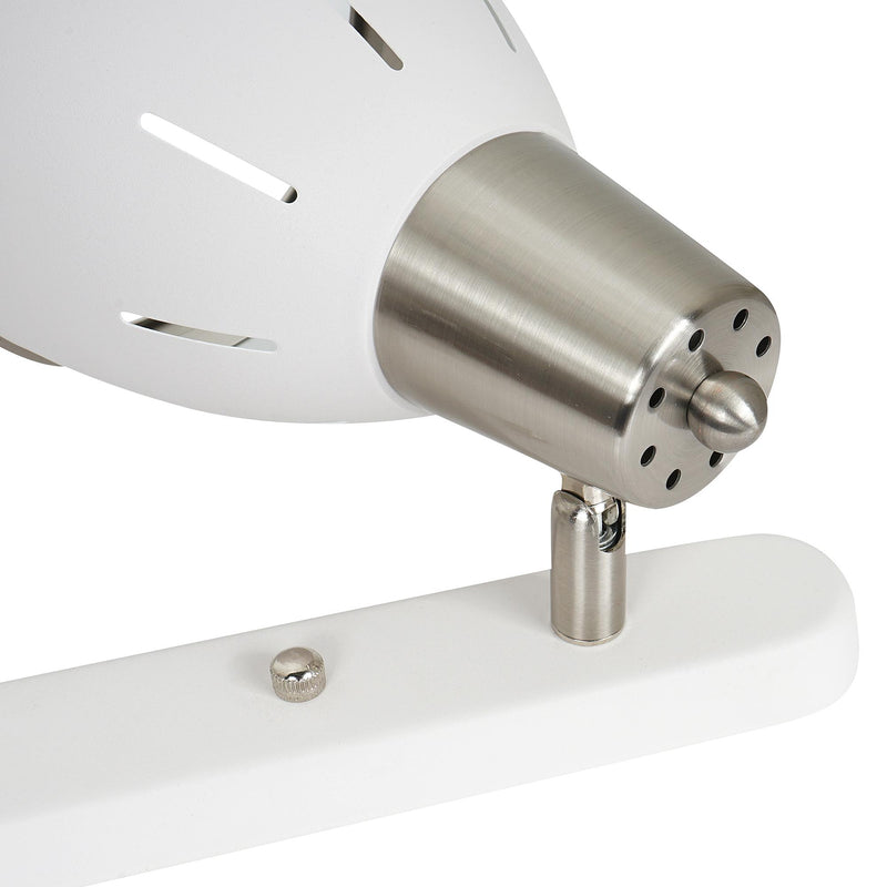 Plafoniera con 3 Faretti LED da Soffitto Orientabili in Metallo Cromato Bianco Ø13x16x55 cm 