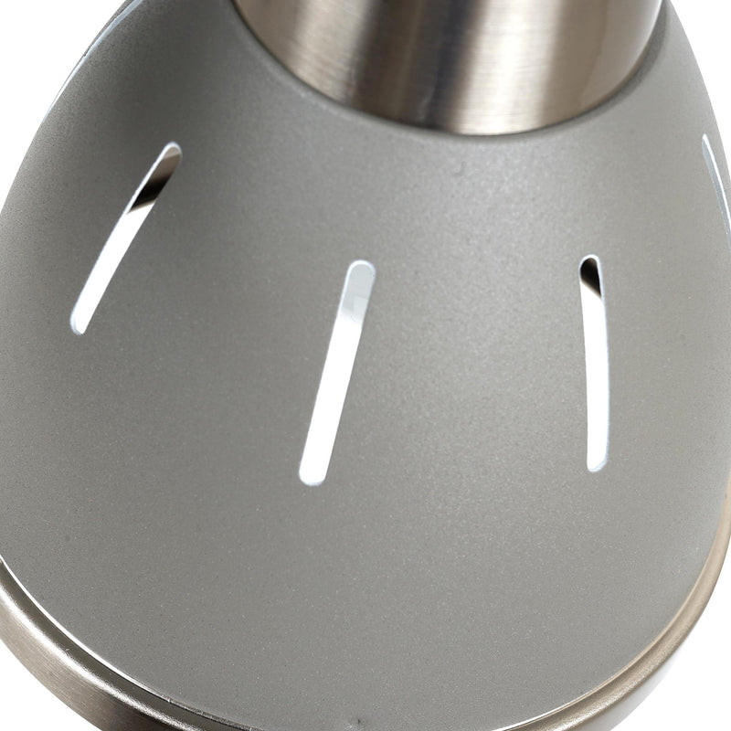 Plafoniera con 4 Faretti LED da Soffitto Orientabili in Metallo Cromato Grigio Ø13x16x72 cm 