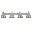 Plafoniera con 4 Faretti LED da Soffitto Orientabili in Metallo Cromato Grigio Ø13x16x72 cm 