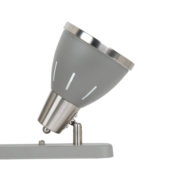 Plafoniera con 4 Faretti LED da Soffitto Orientabili in Metallo Cromato Grigio Ø13x16x72 cm 