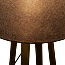 Lampada da Tavolo Paralume in Lino Base in Legno di Paulonia Grigio 68,5 cm 